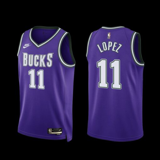 Milwaukee Bucks Brook Lopez 2022-23 Purple Classic Edition Jersey