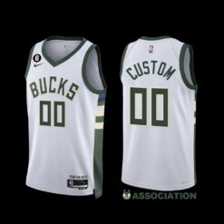 Milwaukee Bucks Custom 2022-23 Association Edition Jersey White