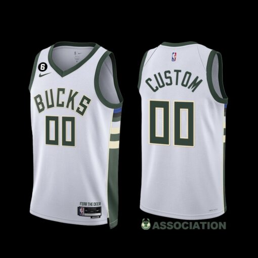 Milwaukee Bucks Custom 2022-23 Association Edition Jersey White