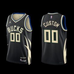 Milwaukee Bucks Custom 2022-23 Black Statement Edition Jersey