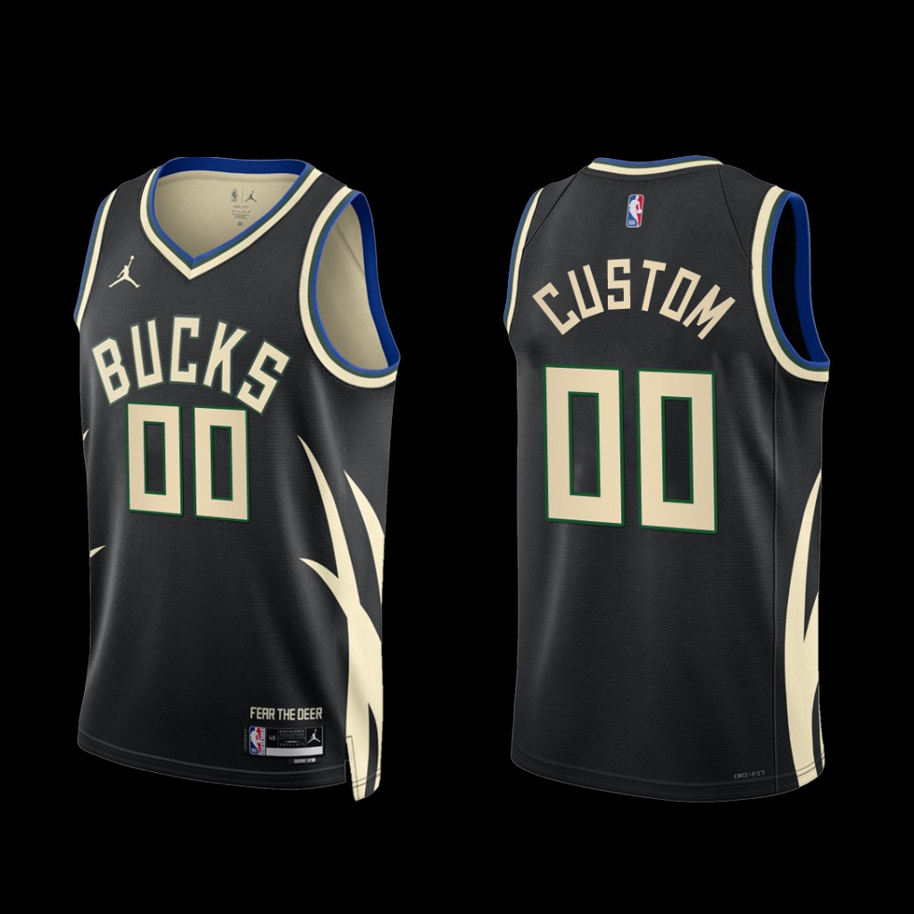 Milwaukee Bucks Custom 2022-23 Black Statement Edition Jersey Milwaukee Bucks Custom 2022-23 Black Statement Edition Jersey