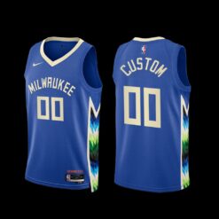Milwaukee Bucks Custom 2022-23 City Edition Jersey Blue