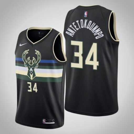 Milwaukee Bucks Giannis Antetokounmpo 2020 Black Statement Jersey
