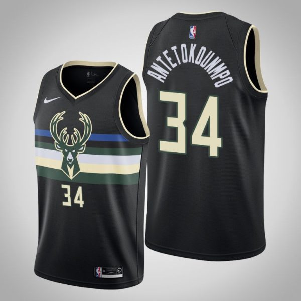 Milwaukee Bucks Giannis Antetokounmpo 2020 Black Statement Jersey Milwaukee Bucks Giannis Antetokounmpo 2020 Black Statement Jersey