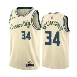 Milwaukee Bucks Giannis Antetokounmpo 2020 Cream City Jersey