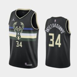 Milwaukee Bucks Giannis Antetokounmpo 2021 Black Statement Jersey