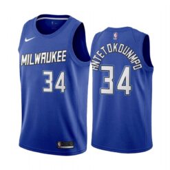 Milwaukee Bucks Giannis Antetokounmpo 2021 Blue City Jersey