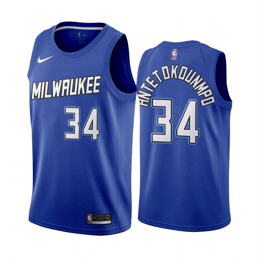 Milwaukee Bucks Giannis Antetokounmpo 2021 Blue City Jersey Milwaukee Bucks Giannis Antetokounmpo 2021 Blue City Jersey
