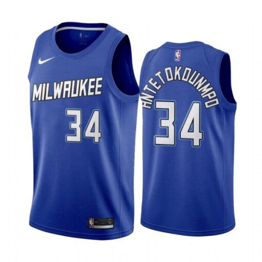 Milwaukee Bucks Giannis Antetokounmpo 2021 Blue City Jersey