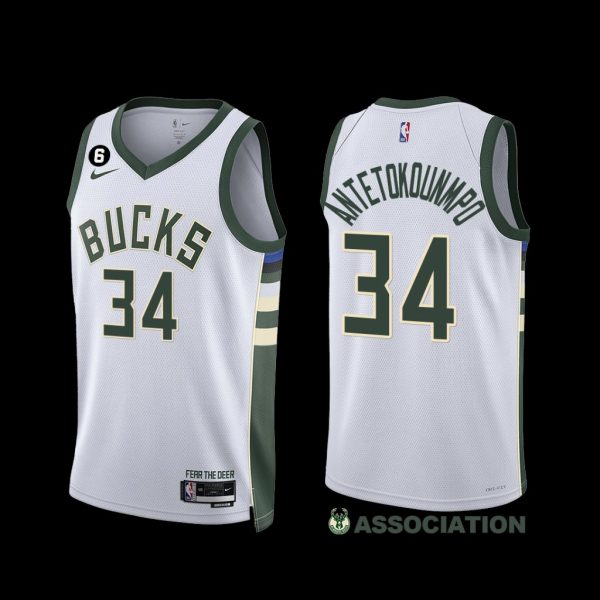 Milwaukee Bucks Giannis Antetokounmpo 2022-23 Association Edition Jersey White Milwaukee Bucks Giannis Antetokounmpo 2022-23 Association Edition Jersey White