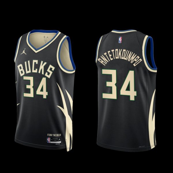 Milwaukee Bucks Giannis Antetokounmpo 2022-23 Black Statement Edition Jersey Milwaukee Bucks Giannis Antetokounmpo 2022-23 Black Statement Edition Jersey