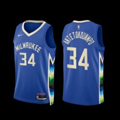 Milwaukee Bucks Giannis Antetokounmpo 2022-23 City Edition Jersey – Blue