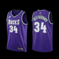 Milwaukee Bucks Giannis Antetokounmpo 2022-23 Purple Classic Edition Jersey