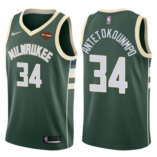 Milwaukee Bucks Giannis Antetokounmpo Green Icon Jersey