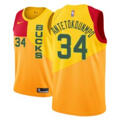 Milwaukee Bucks Giannis Antetokounmpo Yellow City Jersey