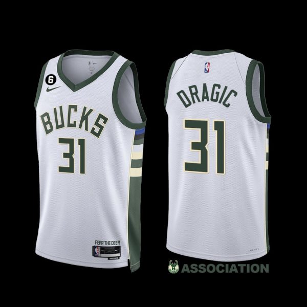 Milwaukee Bucks Goran Dragic 2022-23 Association Edition Jersey White Milwaukee Bucks Goran Dragic 2022-23 Association Edition Jersey White
