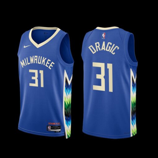 Milwaukee Bucks Goran Dragic 2022-23 Blue City Edition Jersey