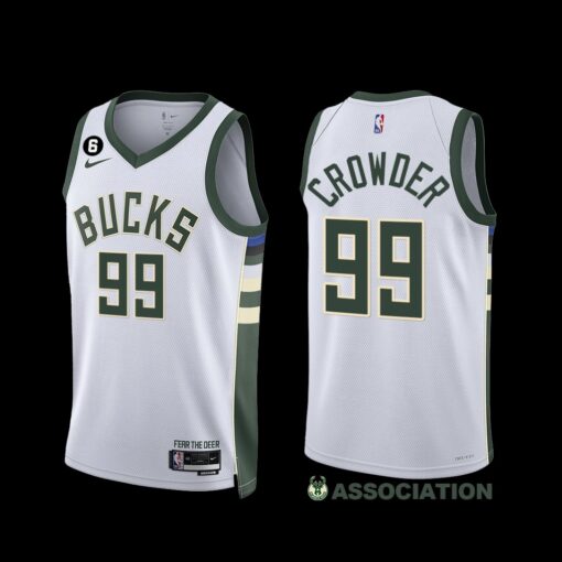 Milwaukee Bucks Jae Crowder 2022-23 Association Edition Jersey White