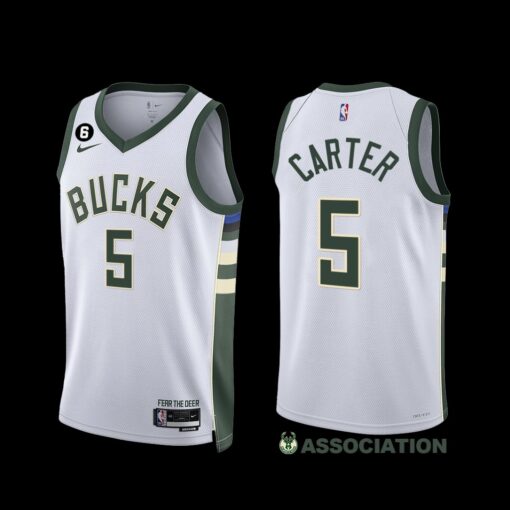 Milwaukee Bucks Jevon Carter 2022-23 Association Edition Jersey White
