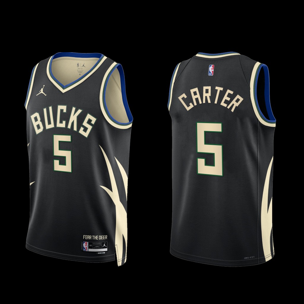 Milwaukee Bucks Jevon Carter 2022-23 Black Statement Edition Jersey Milwaukee Bucks Jevon Carter 2022-23 Black Statement Edition Jersey