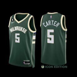 Milwaukee Bucks Jevon Carter 2022-23 Icon Edition NO.6 Patch Jersey Green
