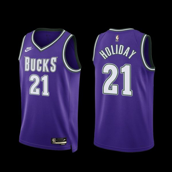 Milwaukee Bucks Jrue Holiday 2022-23 Purple Classic Edition Jersey Milwaukee Bucks Jrue Holiday 2022-23 Purple Classic Edition Jersey