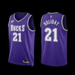Milwaukee Bucks Jrue Holiday 2022-23 Purple Classic Edition Jersey