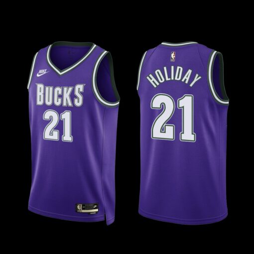 Milwaukee Bucks Jrue Holiday 2022-23 Purple Classic Edition Jersey