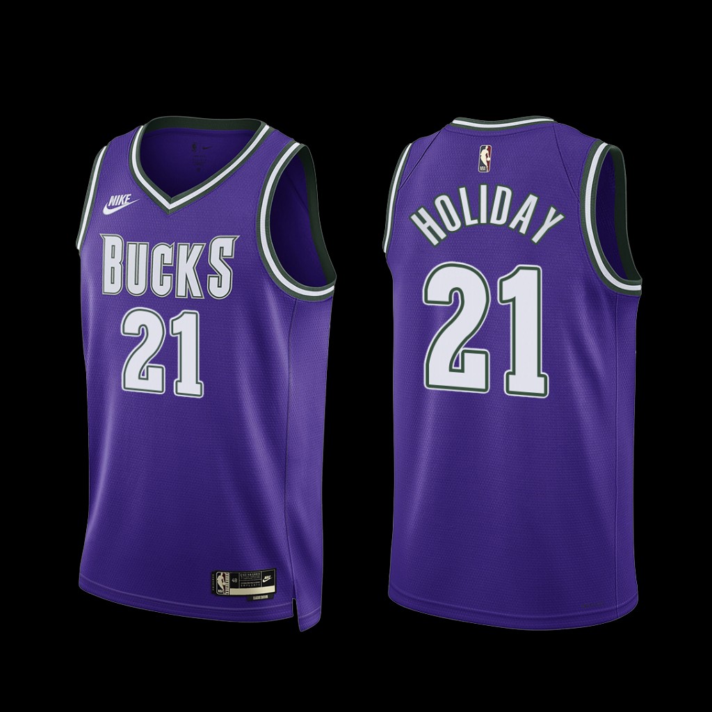 Milwaukee Bucks Jrue Holiday 2022-23 Purple Classic Edition Jersey Milwaukee Bucks Jrue Holiday 2022-23 Purple Classic Edition Jersey