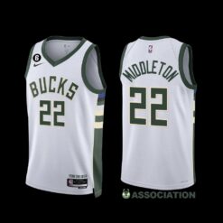 Milwaukee Bucks Khris Middleton 2022-23 Association Edition Jersey White