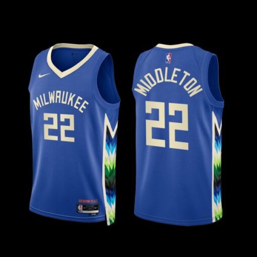 Milwaukee Bucks Khris Middleton 2022-23 City Edition Jersey Blue
