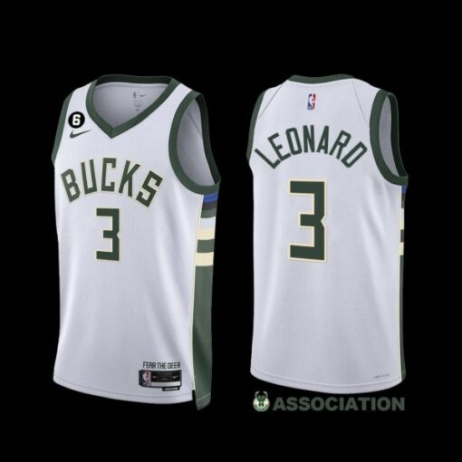 Milwaukee Bucks Meyers Leonard 2022-23 Association Edition Jersey White