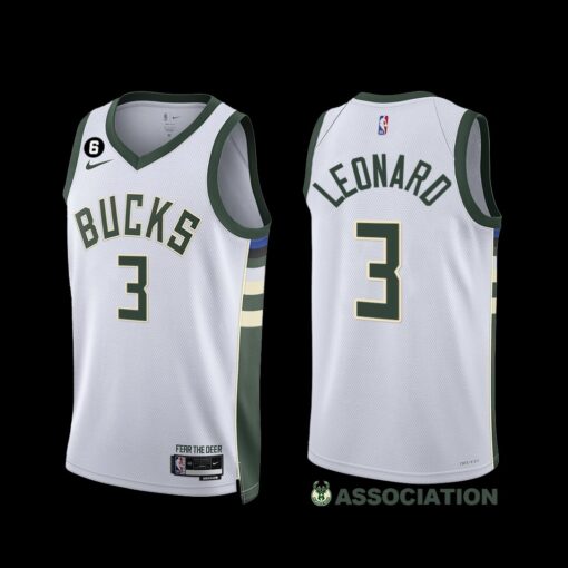 Milwaukee Bucks Meyers Leonard 2022-23 Association Edition Jersey White