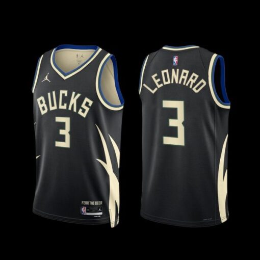 Milwaukee Bucks Meyers Leonard 2022-23 Black Statement Edition Jersey