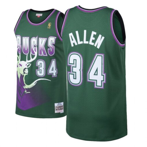 Milwaukee Bucks Ray Allen Green Vintage Jersey