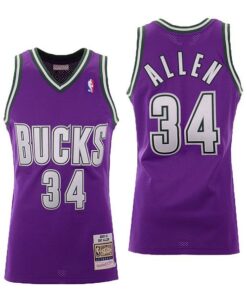 Milwaukee Bucks Ray Allen Purple Throwback Jersey