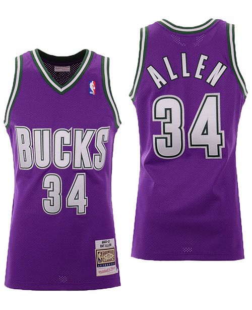 Milwaukee Bucks Ray Allen Purple Throwback Jersey Milwaukee Bucks Ray Allen Purple Throwback Jersey