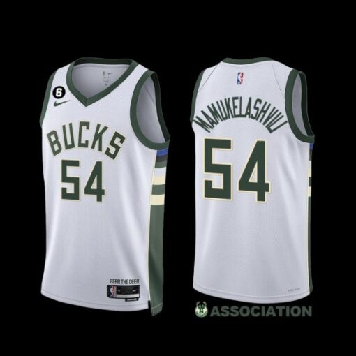 Milwaukee Bucks Sandro Mamukelashvili 2022-23 Association Edition Jersey White