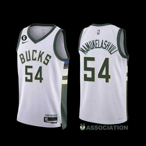 Milwaukee Bucks Sandro Mamukelashvili 2022-23 Association Edition Jersey White Milwaukee Bucks Sandro Mamukelashvili 2022-23 Association Edition Jersey White