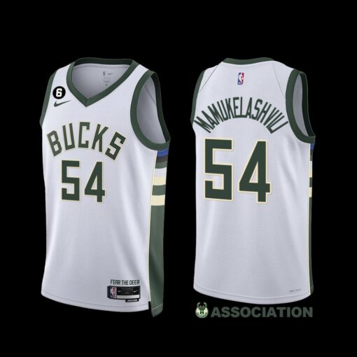 Milwaukee Bucks Sandro Mamukelashvili 2022-23 Association Edition Jersey White