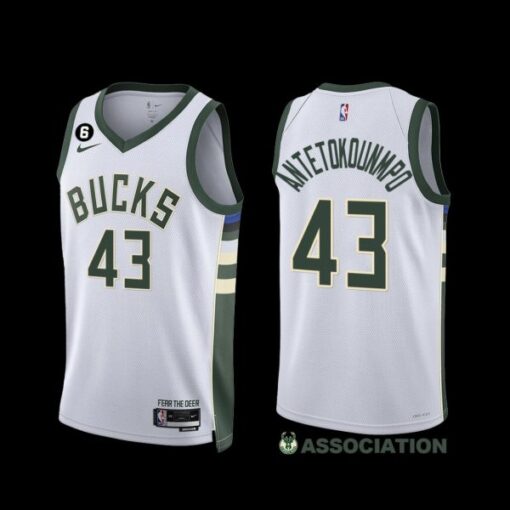 Milwaukee Bucks Thanasis Antetokounmpo 2022-23 Association Edition Jersey White