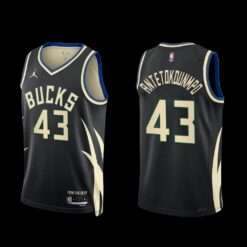 Milwaukee Bucks Thanasis Antetokounmpo 2022-23 Black Statement Edition Jersey