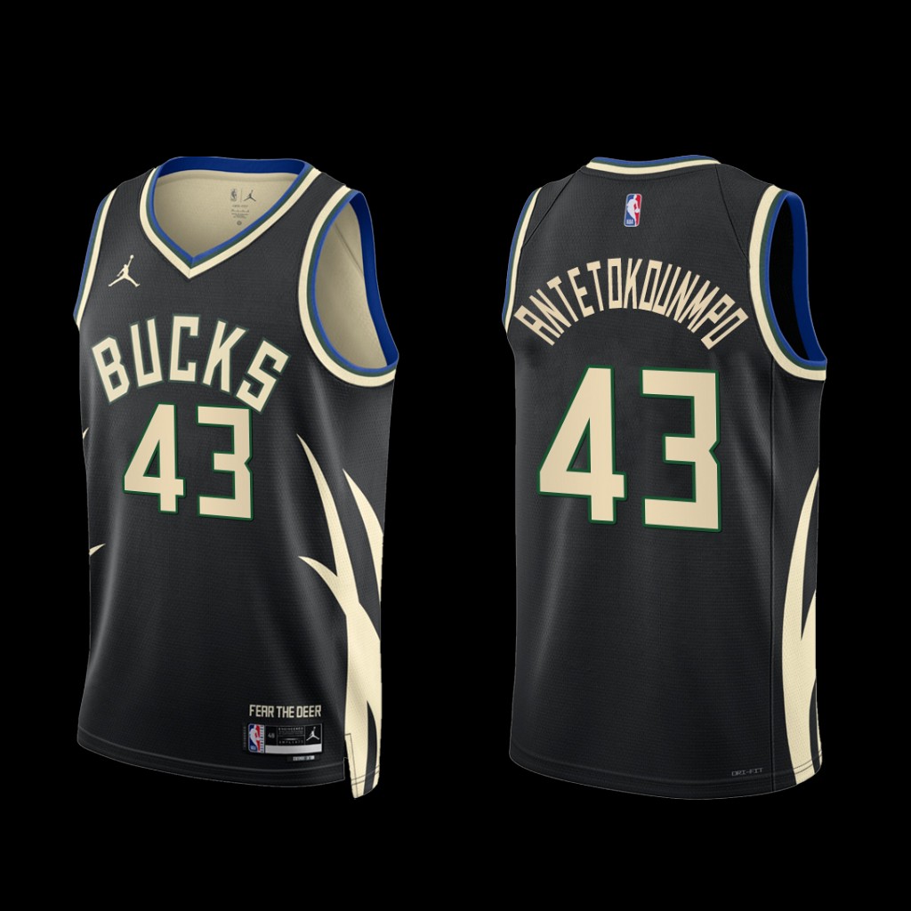 Milwaukee Bucks Thanasis Antetokounmpo 2022-23 Black Statement Edition Jersey Milwaukee Bucks Thanasis Antetokounmpo 2022-23 Black Statement Edition Jersey