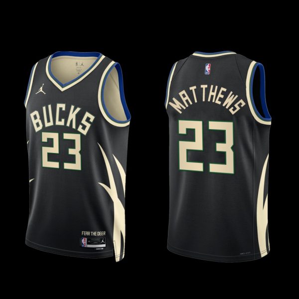 Milwaukee Bucks Wesley Matthews 2022-23 Black Statement Edition Jersey Milwaukee Bucks Wesley Matthews 2022-23 Black Statement Edition Jersey