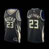 Milwaukee Bucks Wesley Matthews 2022-23 Icon Edition NO.6 Patch Jersey Green