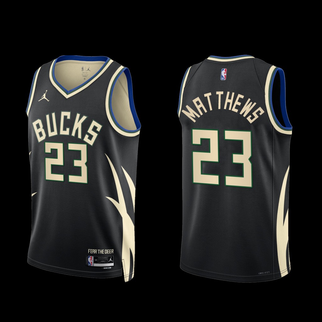 Milwaukee Bucks Wesley Matthews 2022-23 Black Statement Edition Jersey Milwaukee Bucks Wesley Matthews 2022-23 Black Statement Edition Jersey
