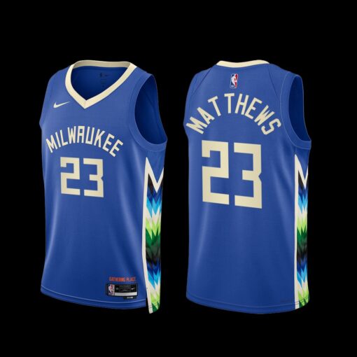 Milwaukee Bucks Wesley Matthews 2022-23 City Edition Jersey Blue