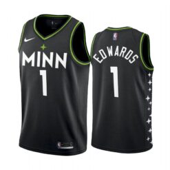 Minnesota Timberwolves Anthony Edwards 2021 City Black Jersey