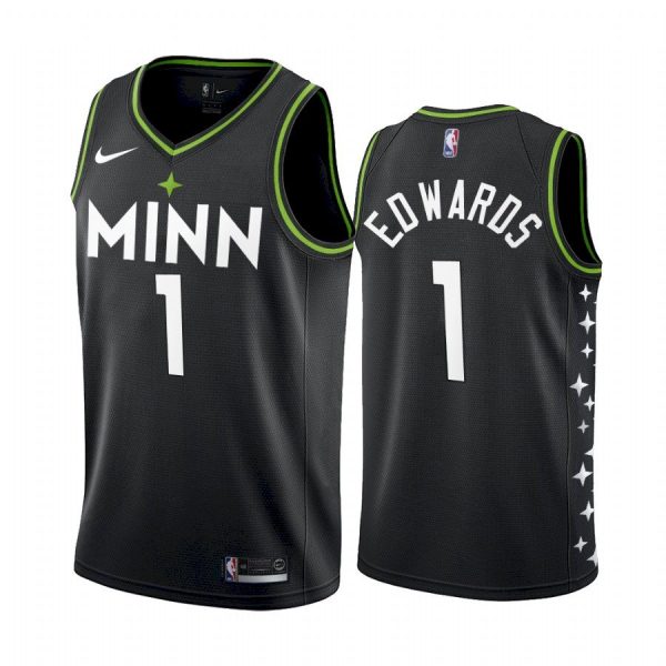 Minnesota Timberwolves Anthony Edwards 2021 City Black Jersey Minnesota Timberwolves Anthony Edwards 2021 City Black Jersey