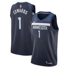 Minnesota Timberwolves Anthony Edwards Navy Icon Jersey